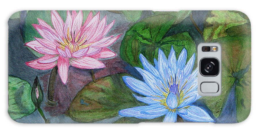 Lily Galaxy Case featuring the painting Water Lilies by Yvonne Johnstone