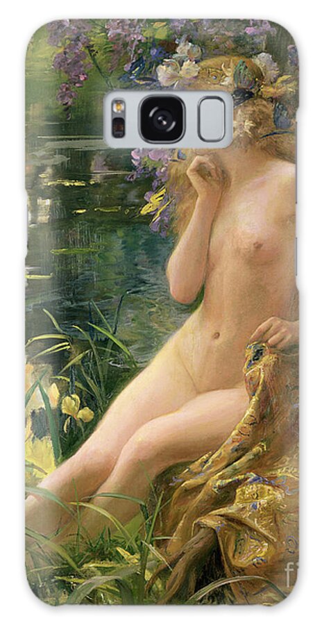 Water Nymph (oil On Canvas) By Gaston Bussiere (1862-1929) Galaxy Case featuring the painting Water Nymph by Gaston Bussiere