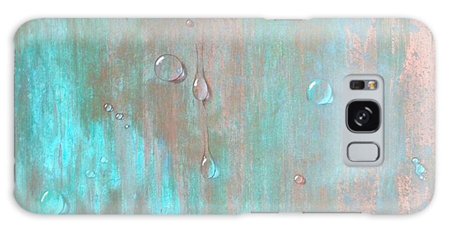 Turquoise Galaxy Case featuring the painting Water on Copper by Teresa Fry