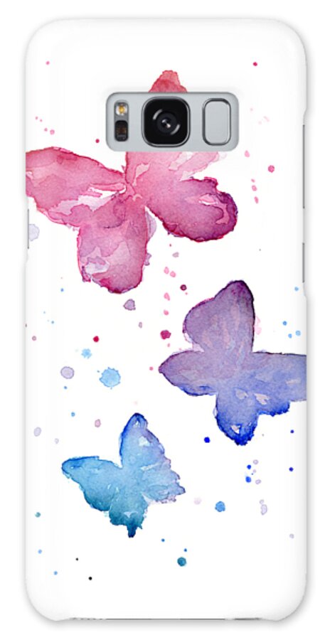Watercolor Galaxy Case featuring the painting Watercolor Butterflies by Olga Shvartsur