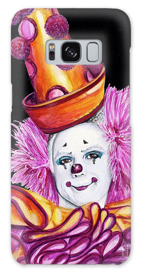 Victor Ruiz Galaxy Case featuring the painting Watercolor Clown #26 Victor Ruiz by Patty Vicknair
