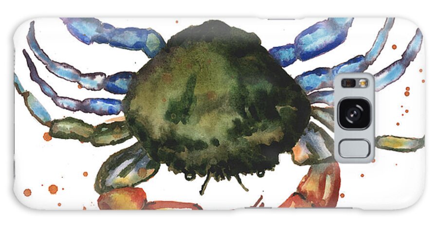 Crab Galaxy Case featuring the painting Watercolor Crab Painting by Alison Fennell