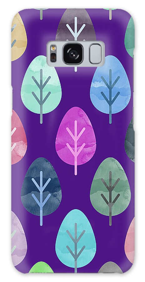Watercolor Galaxy Case featuring the digital art Watercolor Forest Pattern II by Amir Faysal