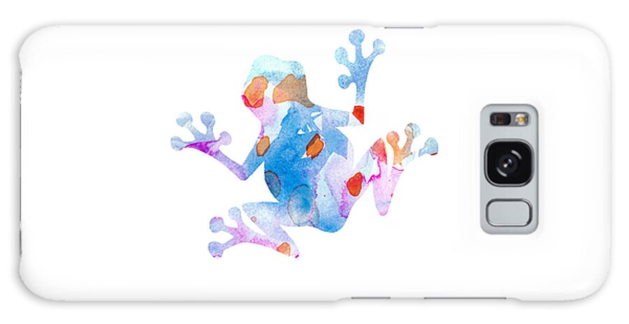 Multicolor Frog Galaxy Case featuring the digital art Watercolor Frog by Nursery Art