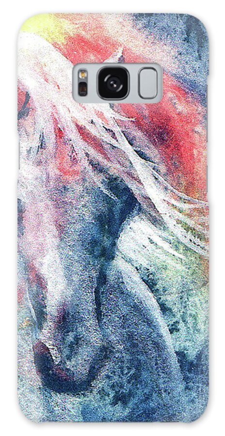 Horse Galaxy Case featuring the painting Watercolor Horse by Gerry Delongchamp