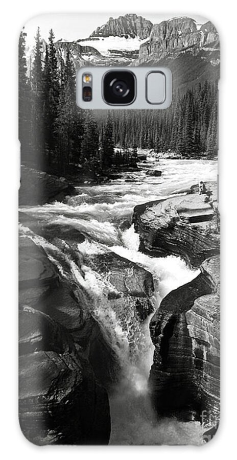 Bw Galaxy Case featuring the photograph Waterfall in Banff National Park BW by RicardMN Photography