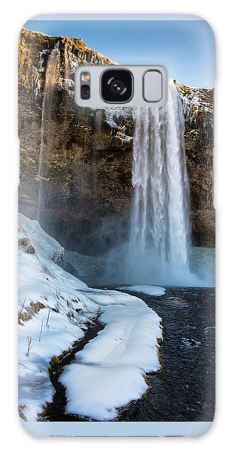 Seljalandsfoss Galaxy Case featuring the photograph Waterfall Seljalandsfoss Iceland in winter by Matthias Hauser