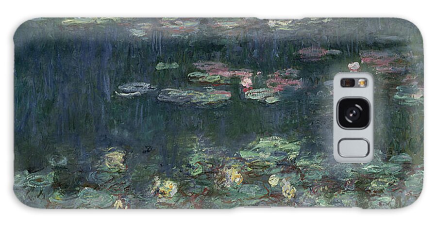 Monet Galaxy Case featuring the painting Waterlilies Green Reflections by Claude Monet