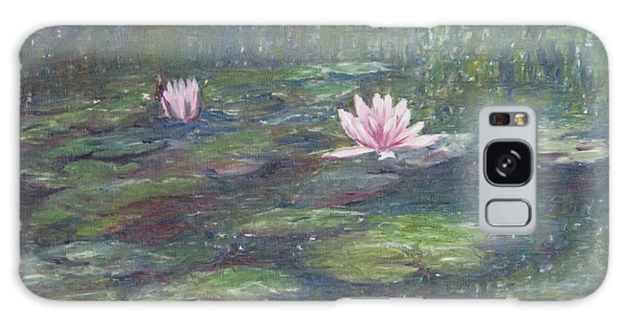 Water Lilies Galaxy Case featuring the painting Gentle Flow by Milly Tseng