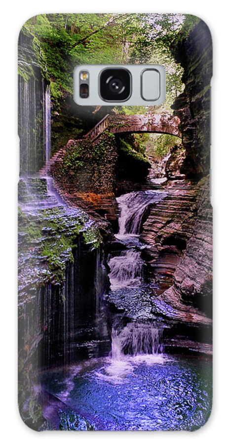 Waterfall Galaxy Case featuring the photograph Watkins Glen State Park - Rainbow Falls 002 by George Bostian