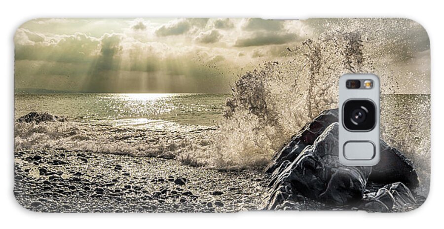 Seascape Galaxy Case featuring the photograph Waves and Rays by Nick Bywater