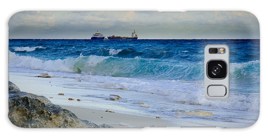 Ocean Galaxy Case featuring the photograph Waves and Tankers by Jeff Phillippi