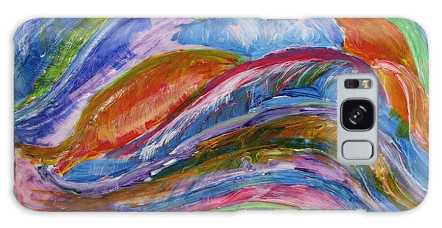Waves Of Color Galaxy Case featuring the painting Waves of Color by Sarahleah Hankes