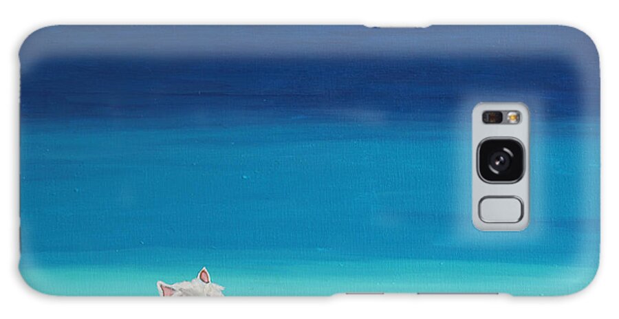 West Highland White Terrier Galaxy Case featuring the painting Westie White Dog on the Beach by Robyn Saunders