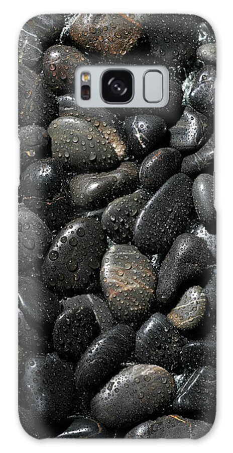 Background Galaxy Case featuring the photograph Wet River Rocks by Mike Ledray