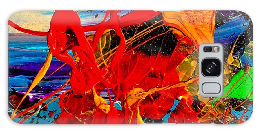 Sunset Abstract Galaxy Case featuring the painting Wet Sunset by Neal Barbosa