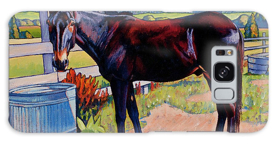 Stacey Neumiller Galaxy Case featuring the painting Wetting His Whistle by Stacey Neumiller