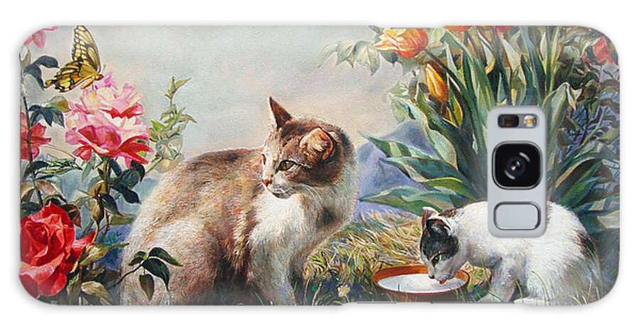 Milk Galaxy Case featuring the painting What a Girl Kitten Wants by Svitozar Nenyuk