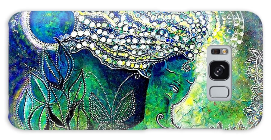 Julie-hoyle-art Galaxy Case featuring the painting Whatever Happens, Extract Pearls by Julie Hoyle
