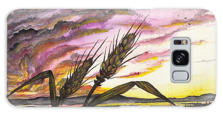 Wheat Galaxy Case featuring the painting Wheat field by Darren Cannell