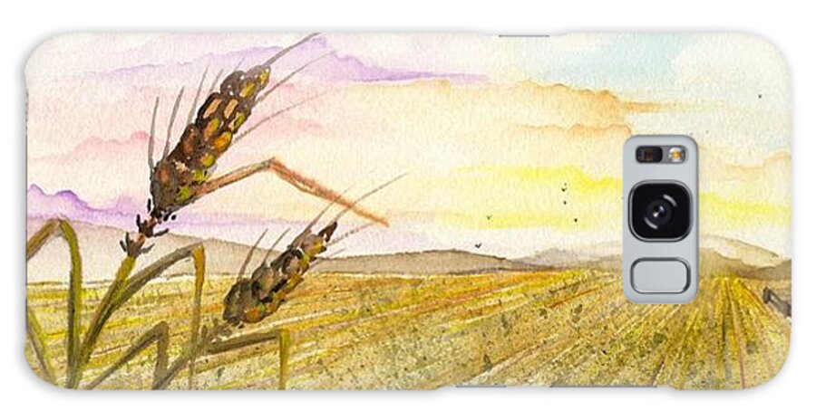 Meadow Galaxy Case featuring the digital art Wheat field study two by Darren Cannell