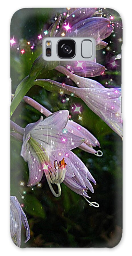 Fairies Flowers Galaxy Case featuring the digital art When The Fairies Come Out At Night by Pamela Smale Williams
