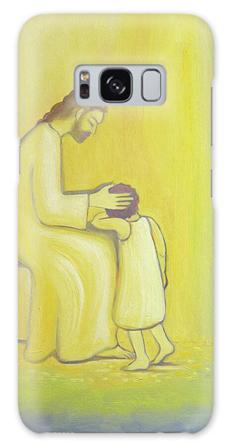 Sin Galaxy Case featuring the painting When we repent of our sins Jesus Christ looks on us with tenderness by Elizabeth Wang