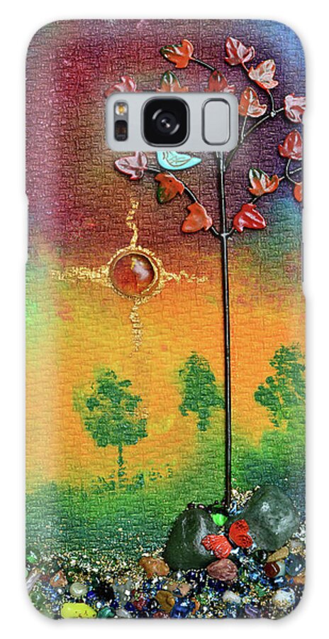 Mixed Media Landscape Galaxy Case featuring the mixed media Where Fireflies Gather by Donna Blackhall