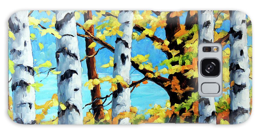 Art Galaxy Case featuring the painting Where the birches Grow by Richard T Pranke