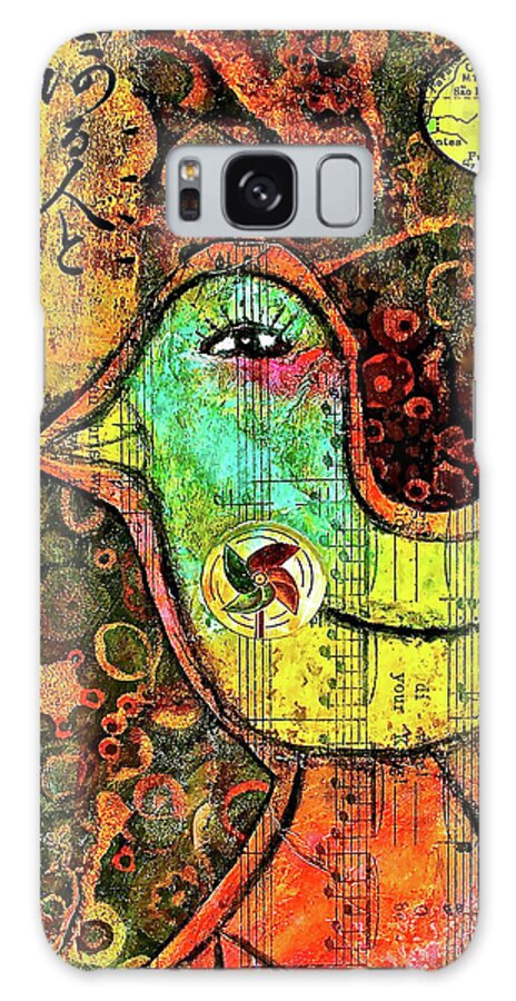 Bird Galaxy Case featuring the mixed media Whirly Bird by Bellesouth Studio