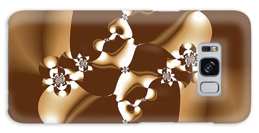 Fractal Galaxy Case featuring the digital art White and Milk Chocolate Fractal by Judi Suni Hall