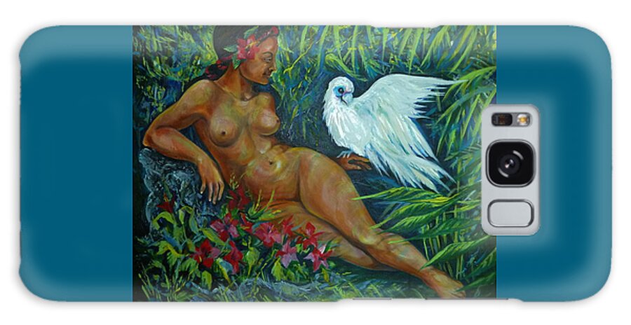 Nude Galaxy Case featuring the painting White Bird by Anna Duyunova