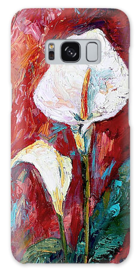 Flowers Galaxy S8 Case featuring the painting White Calla Lilies Oil Painting by Ginette Callaway
