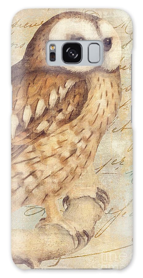 Painted Owl Galaxy Case featuring the painting White Faced Owl by Mindy Sommers