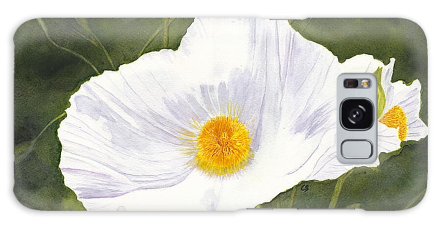 Poppy Galaxy Case featuring the painting White Matilija Poppy by Conni Schaftenaar