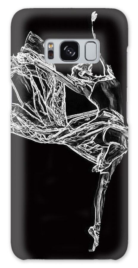 Ballet Galaxy Case featuring the digital art White on black ballerina by Humphrey Isselt