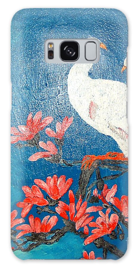 White Galaxy Case featuring the painting White Peacocks by William Bowers