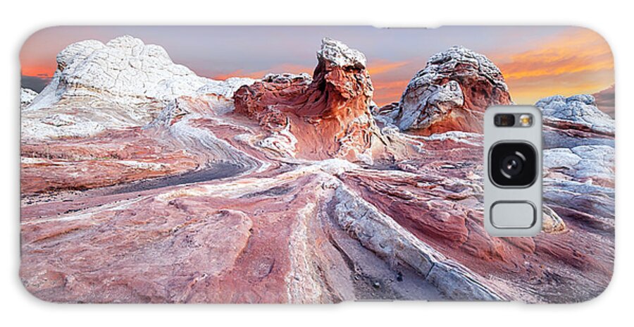 White Pocket Galaxy Case featuring the photograph White Pocket Sunrise by Ralf Rohner