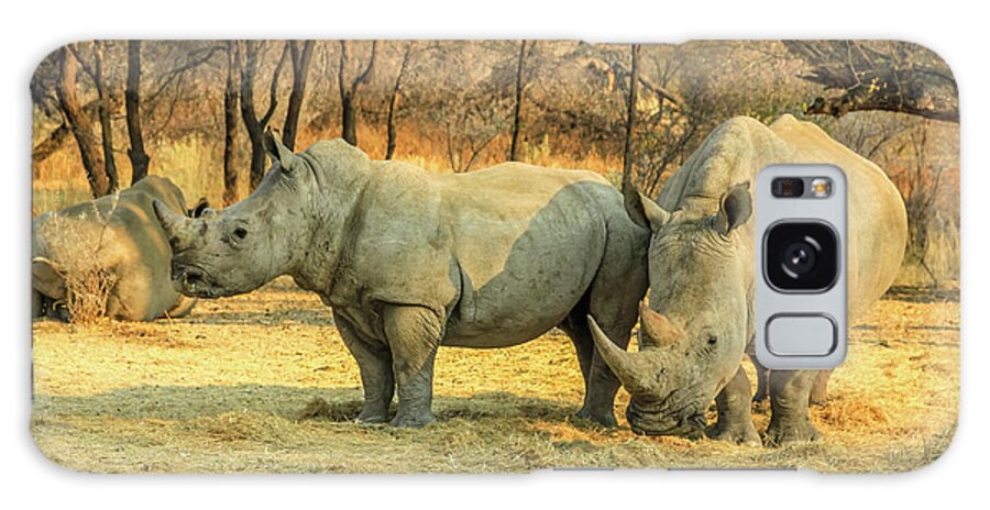 African Galaxy Case featuring the photograph White rhinos by Benny Marty