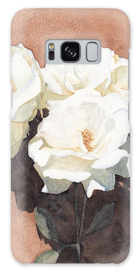 White Galaxy Case featuring the painting White Roses by Ken Powers