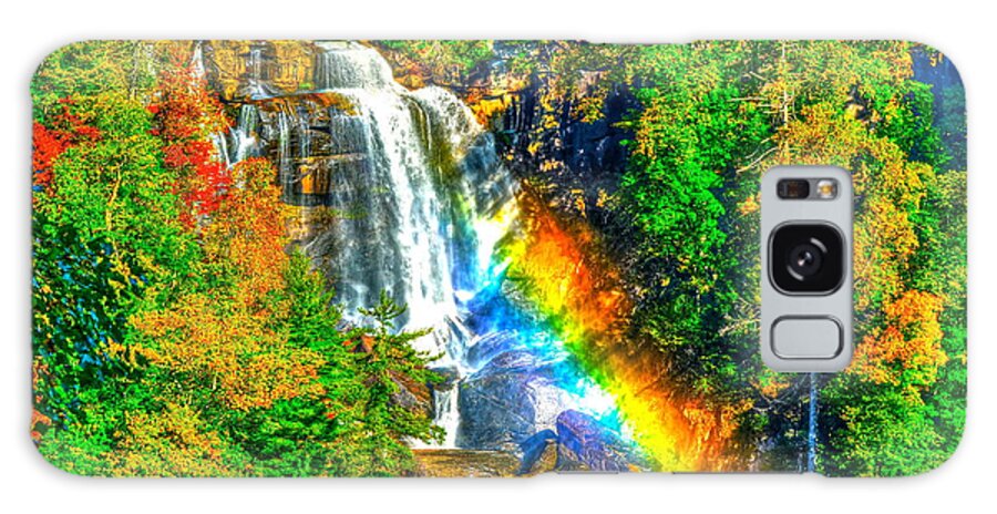 Whitewater Falls; North Carolina; Waterfalls; Autumn Scene; Rainbow; Fall Colors; Whtewater River; Jocasse Gorge; Gorges State Park; Nantahala National Forests Galaxy S8 Case featuring the photograph Whitewater Rainbow by Don Mercer