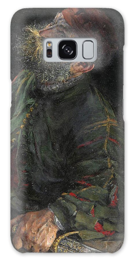 Adolph Menzel Galaxy Case featuring the drawing Who goes there? by Adolph Menzel