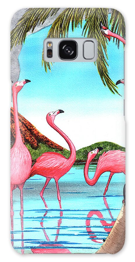 Flamingo Galaxy Case featuring the painting Who's Your Daddy? by Catherine G McElroy