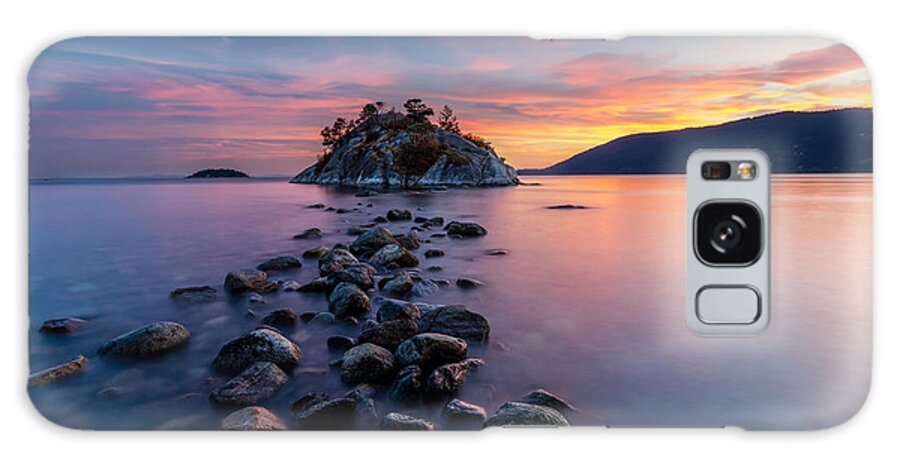 Whytecliff Park Galaxy Case featuring the photograph Whyte Island Sunset by Pierre Leclerc Photography