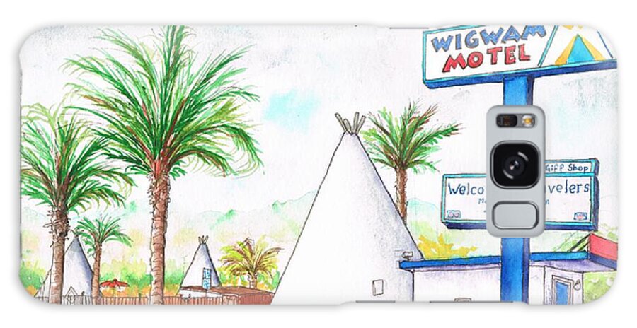 Wigman Motel Galaxy S8 Case featuring the painting Wigman Motel, Route 66, San Bernardino, CA by Carlos G Groppa