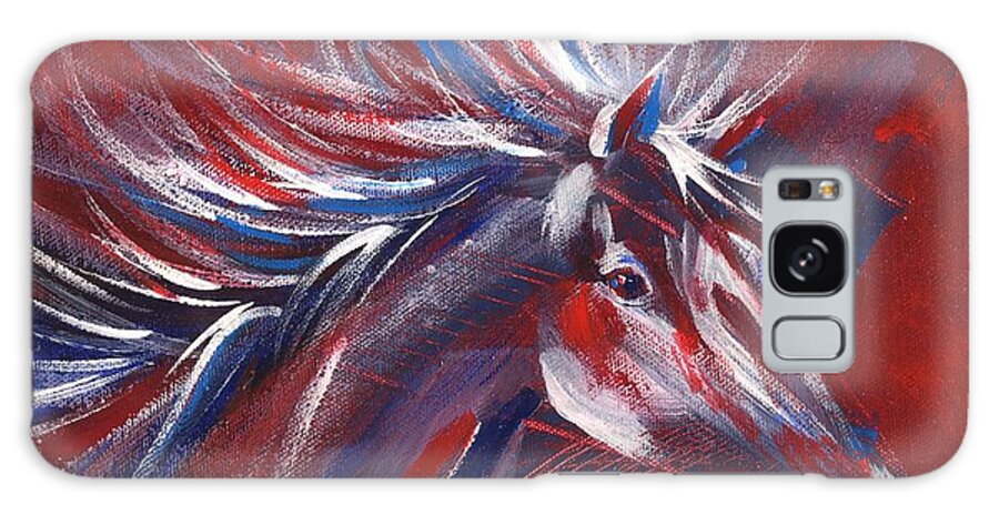 Horse Paintings Galaxy Case featuring the painting Wild Horse Bust by Summer Celeste