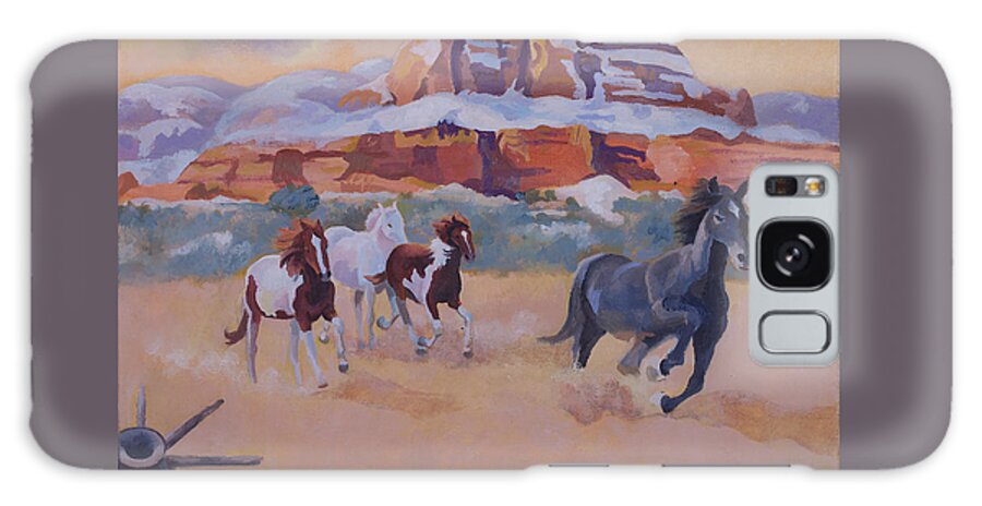 Horses Galaxy S8 Case featuring the painting Wild Horses by Susan McNally