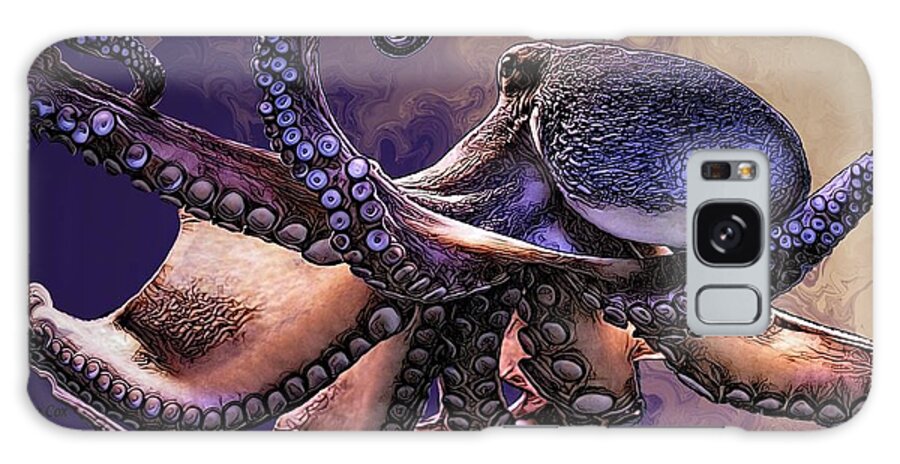 Digital Art Galaxy Case featuring the digital art Wild Octopus by Artful Oasis