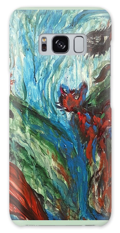 Abstract Galaxy S8 Case featuring the painting Wild Periscope Collaboration by Michelle Pier