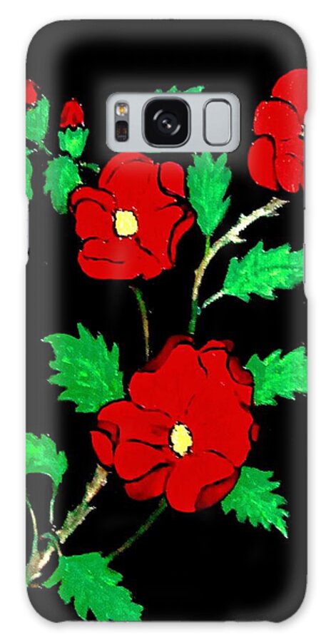Roses Galaxy S8 Case featuring the painting Wild Red Roses by Stephanie Moore